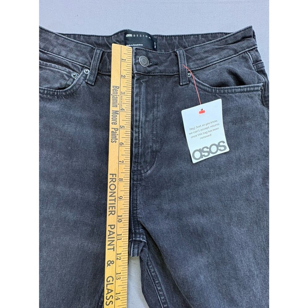 NWT ASOS DESIGN High-Waisted Jeans Washed Black Charcoal Gray Size 28x34 Tall - Picture 5 of 9